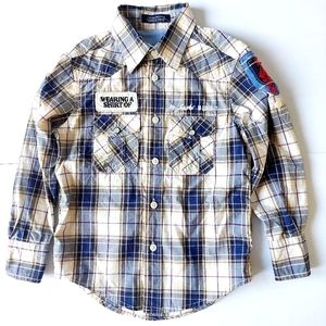 NWT- Jachs Boys' Toddler M -Button Down Plaid Cowboy Shirt w/ Pearl Snap Pockets